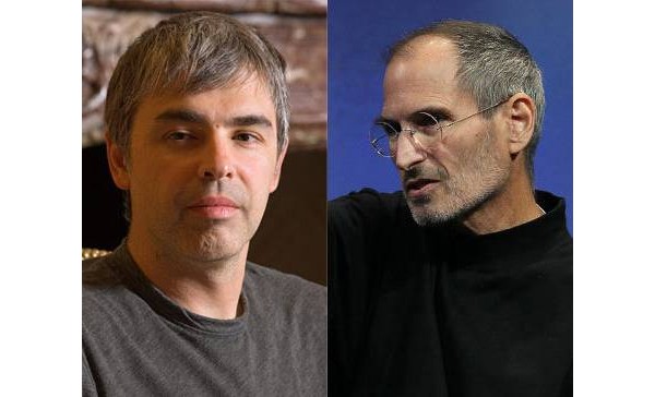 Google, Apple, Steve Jobs, Larry Page,  ,  