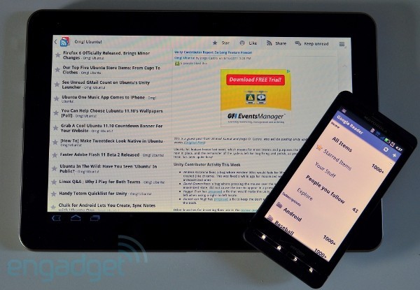 Google, Reader, RSS, Android, Honeycomb