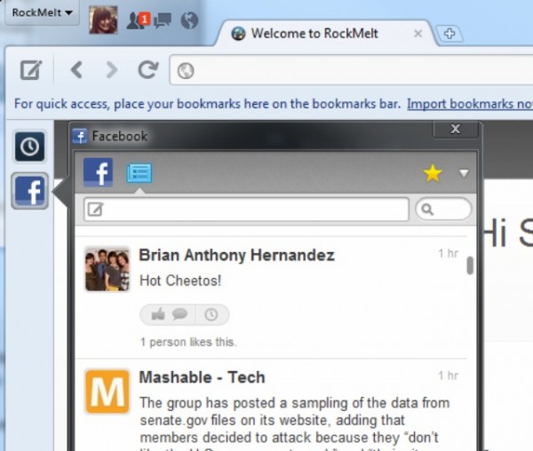 Facebook, RockMelt
