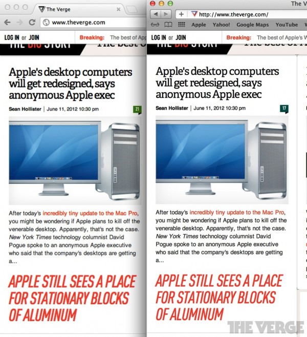 Chrome, Safari, Retina