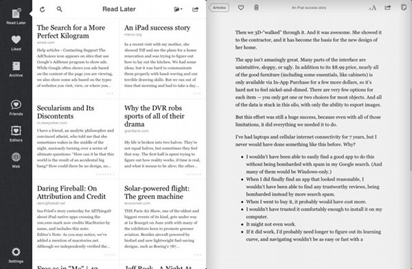 Instapaper, iPad, 