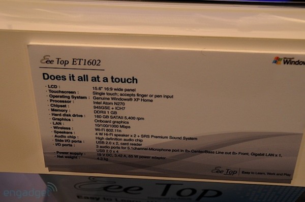 ASUS, Eee Top PC, touchscreen, CES,  , 
