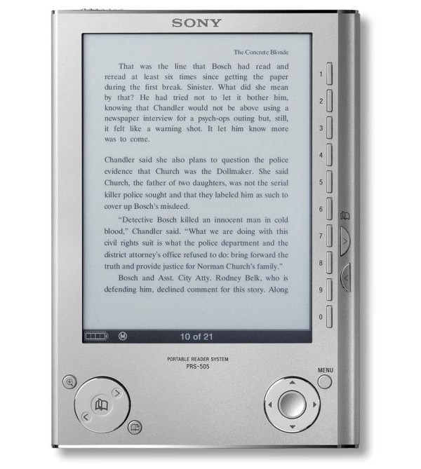 sony reader, prs-505, e-ink, book