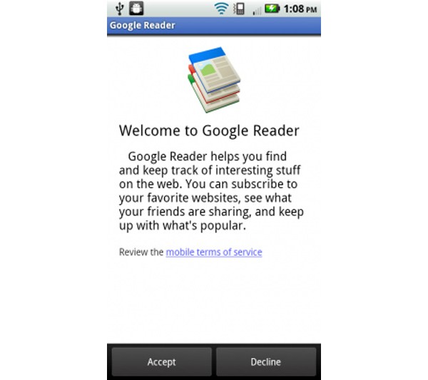 rss, google reader, android, приложение