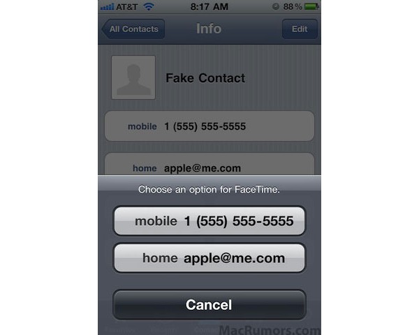 iOS 4.1, FaceTime
