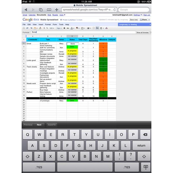 ipad, google docs, cloud service,  