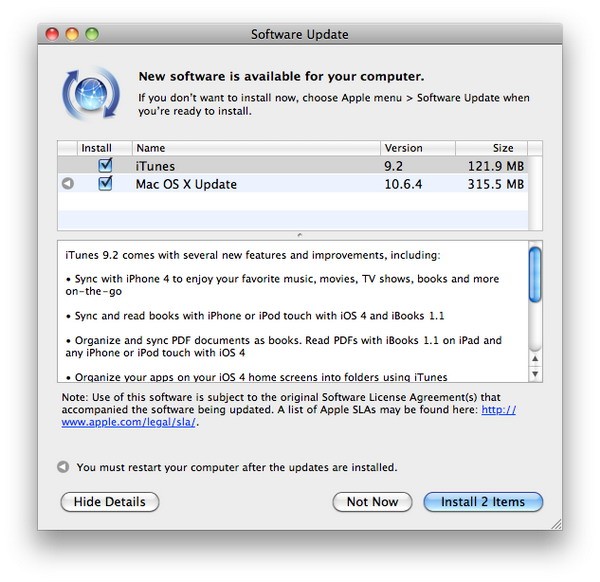 iTunes 9.2, Apple, iOS 4, iPhone 4