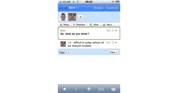Google Wave, iPhone