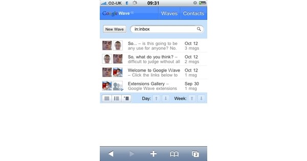 Google Wave, iPhone