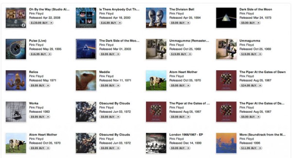  iTunes Music Store, Pink Floyd, EMI
