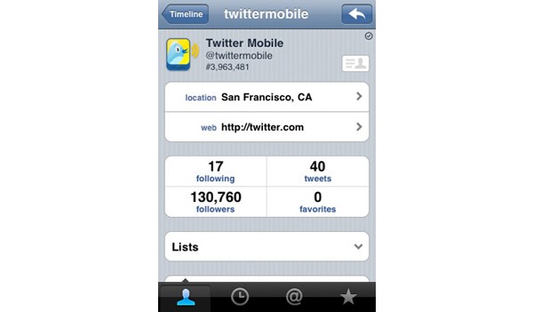 Twitter, iPhone