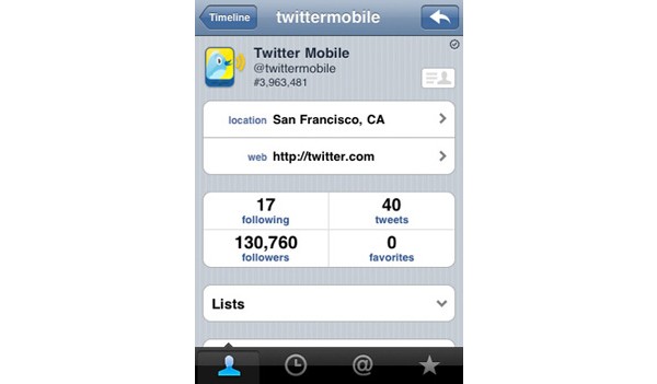 Twitter, iPhone