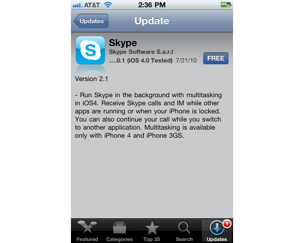  Skype 2.0.1  iPhone  