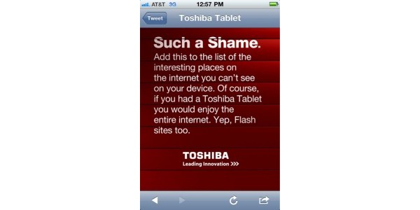 Toshiba, iPad, Flash, tablets, 