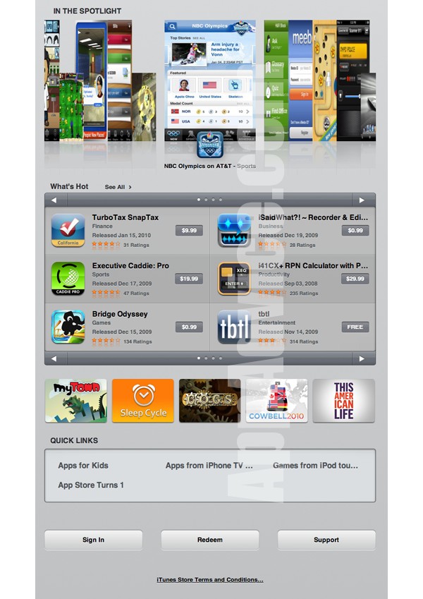 Apple iPad, App Store