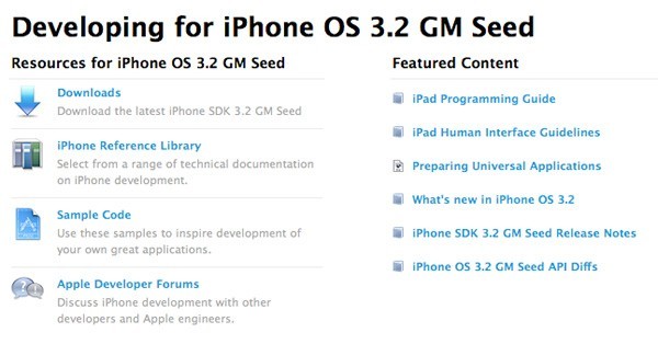 Apple iPhone , iPhone OS, SDK 3.2