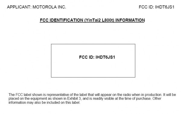   Motorola L800T   FCC 