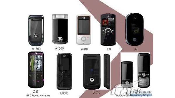 Motorola, ROKR E8, A810, L800T, VE75, ZN5, A1600, A1800, Ming