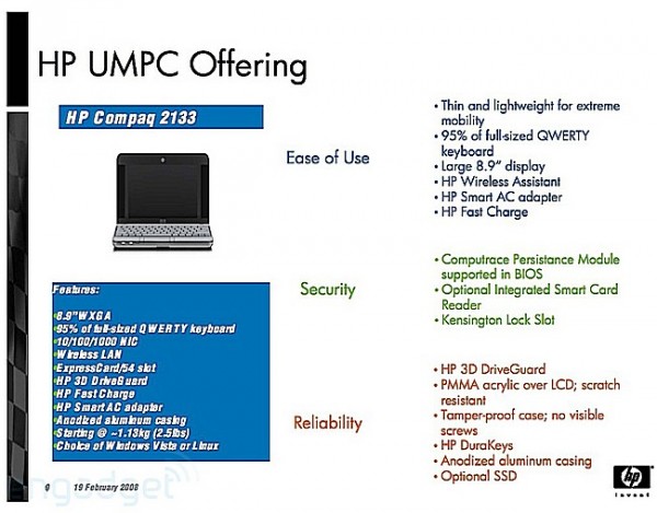 HP, Hewlett-Packard, UMPC, Compaq