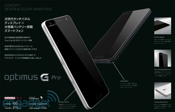 LG, Optimus G Pro, смартфон