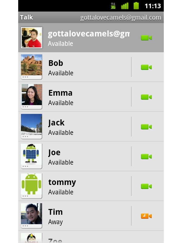 Google Talk, Android, Nexus S, video, 