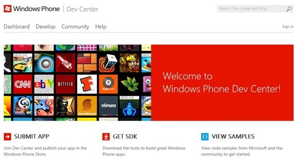 Microsoft, Windows Phone, Windows Phone Dev Center