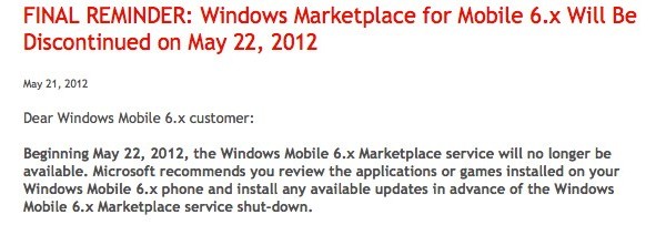 Microsoft, Windows Mobile, Marketplace