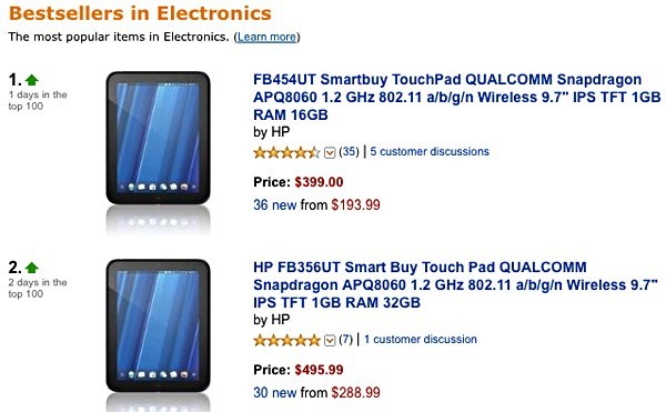 HP, TouchPad, webOS, Amazon, tablets, 