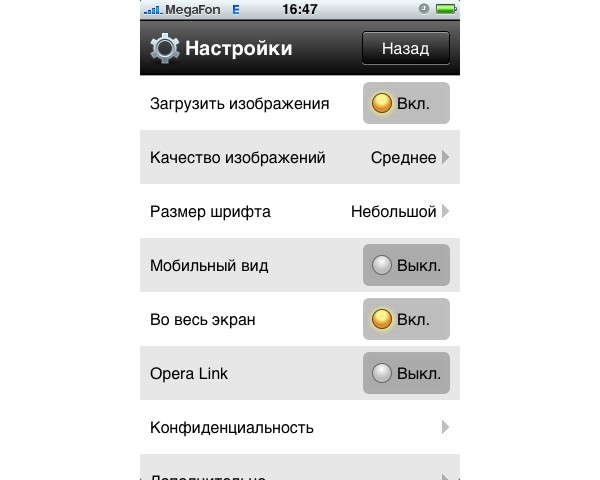 Opera Mini для iPhone